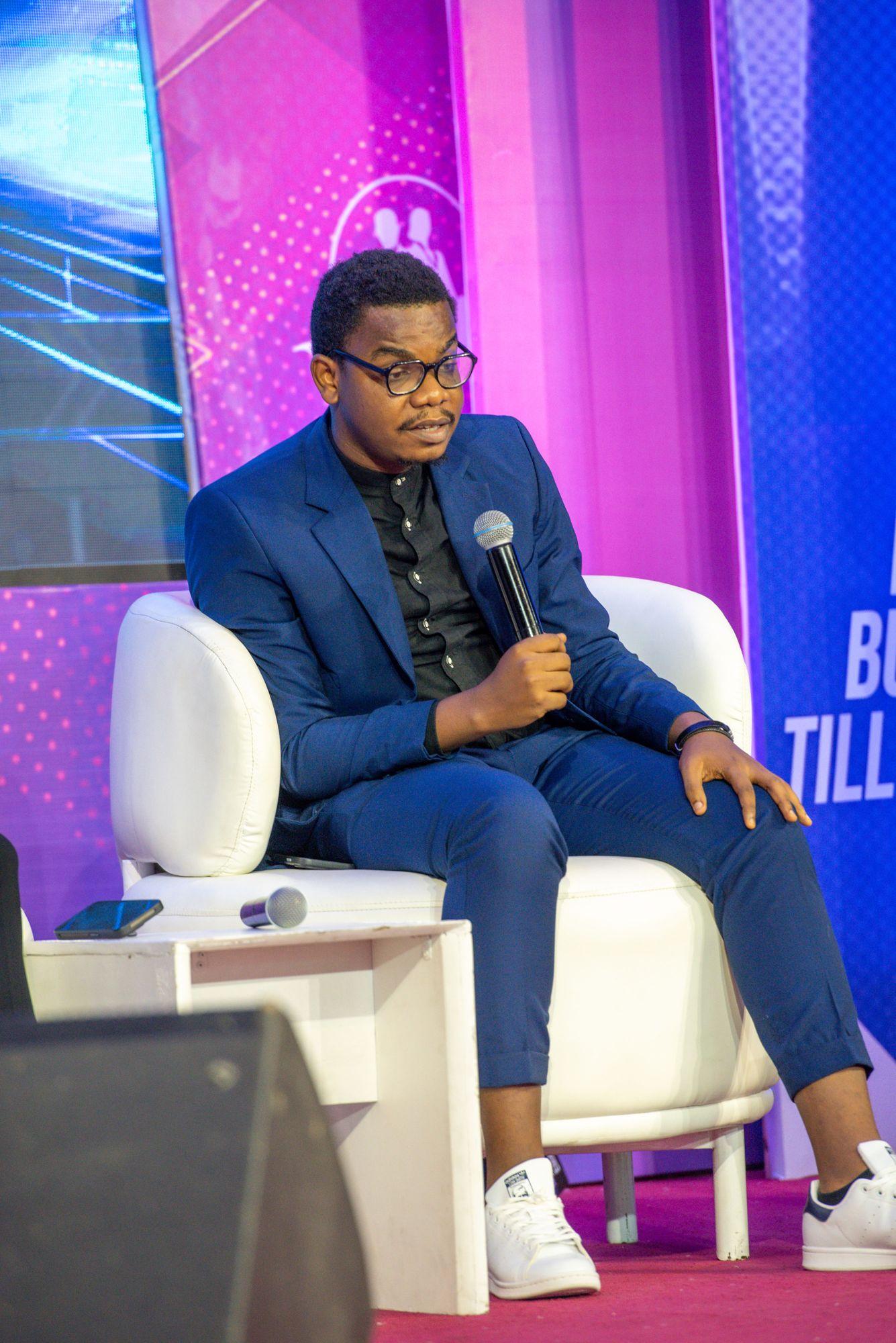 Panellist speaking from the stage