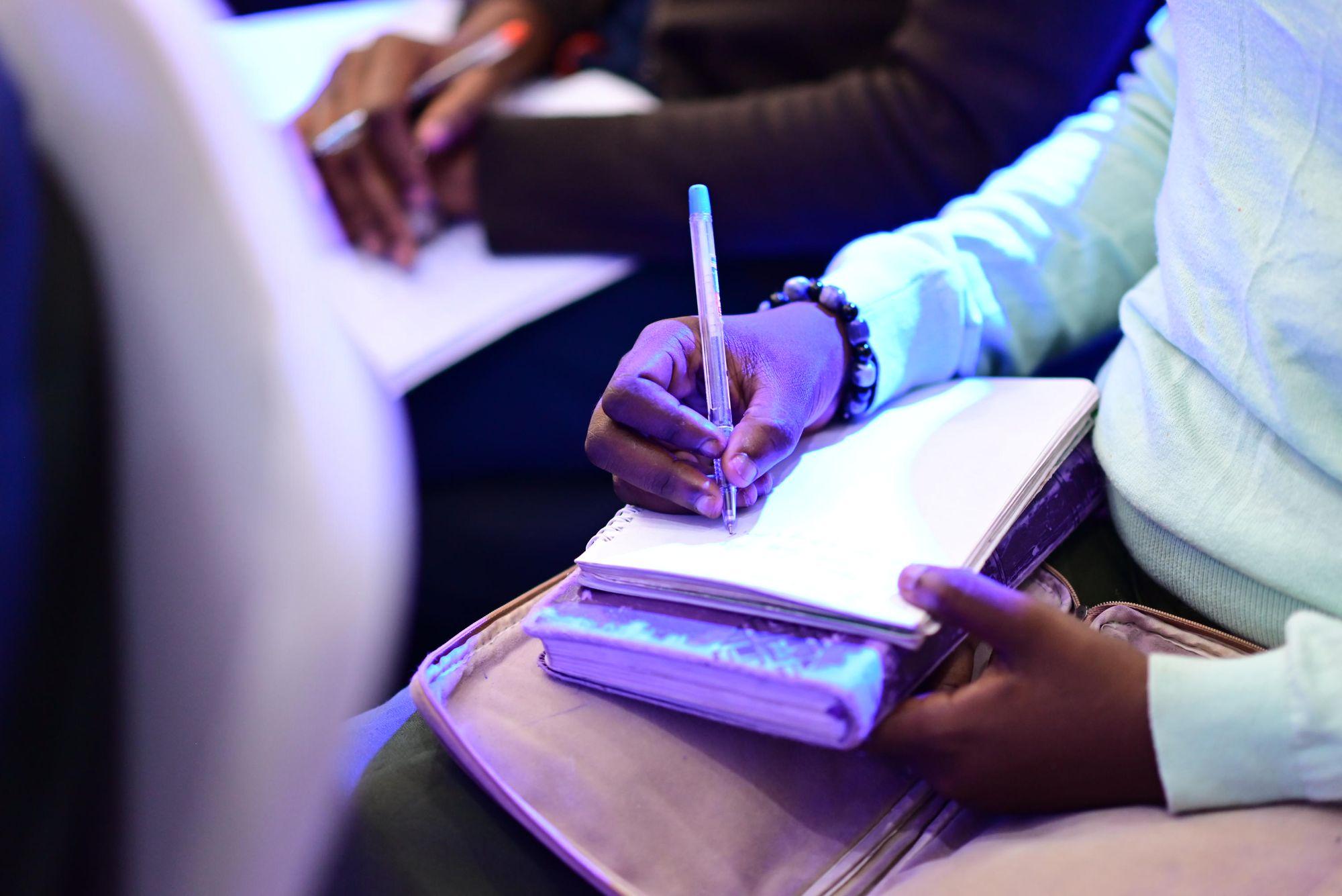 Taking notes during a session